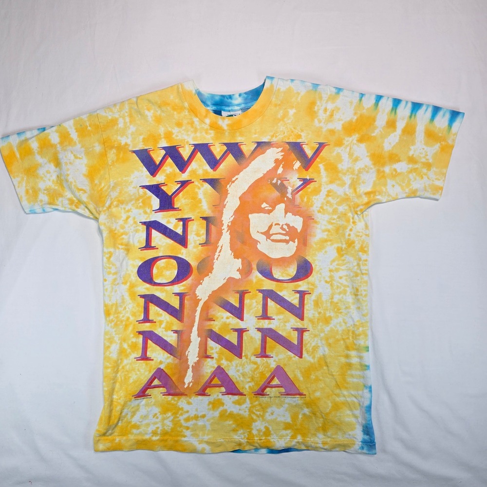 Vintage 1993 Wynonna Judd Liquid Blue Tie Dye Shirt Large Country Music Tour Tee